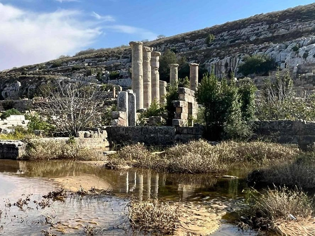 Floods in Libya Reveal Hidden Treasures of Ancient Cyrene - Floodwaters at Cyrene